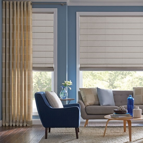 Translucent DIY ROman Blinds Online with Curtains Lounge