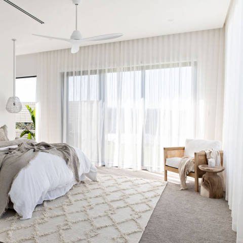 Modern Aussie Bedroom Sheer curtains
